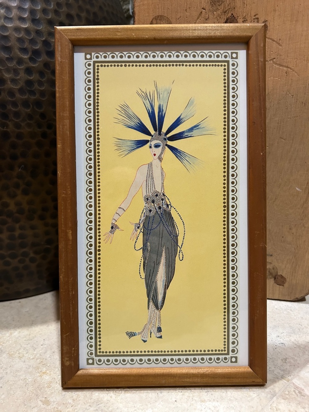 ERTE Vintage Book Print- “L’ Empanachee” Framed Art